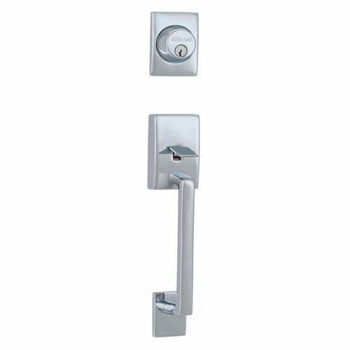 Schlage Century Plymouth Entrance Handle Set 300mm Satin Chrome Plate
