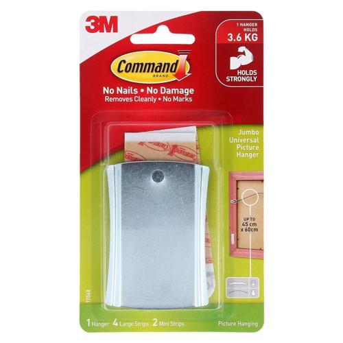 Command Sticky Nail Wire-Back Picture Hanger Large Silver