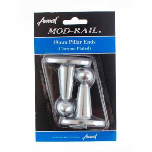 Award Mod Rail Chrome Plated End Pillars 19mm Pack of 2