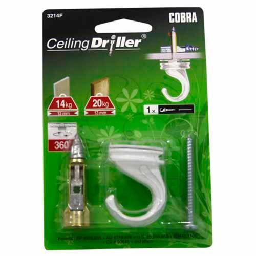 Cobra Ceiling Hook For Plasterboard And Timber White.