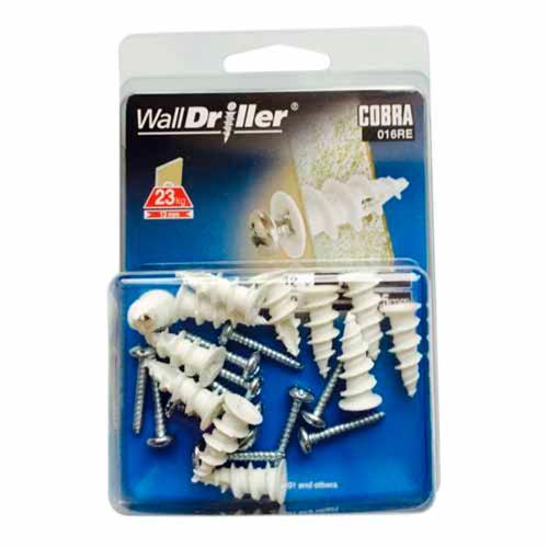Cobra Nylon Hollow Wall Anchors 3.5mm Screw White Pack of 12
