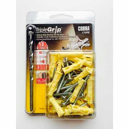 Cobra Universal Anchors With Drill 3.5mm Screw Beige Pack of 20