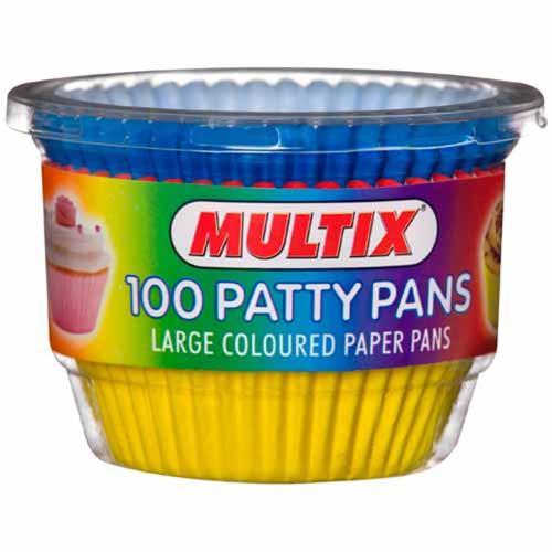 Multix Large Paper Patty Pans Pack of 100 Multi-Coloured