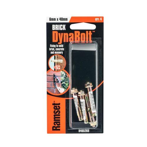 Ramset Dynabolt 6 X 40mm Pack of 4