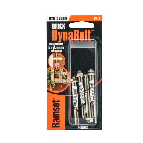 Ramset Dynabolt 6 X 60mm Pack of 4