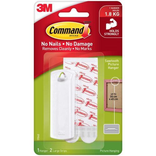 Command Sawtooth Picture Hanger Large White