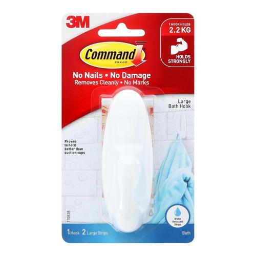 Command Bathroom Hook Large White