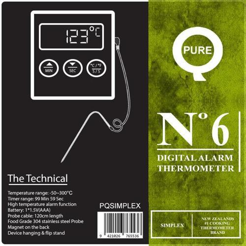 PureQ Simplex Digital Single Probe BBQ And All Purpose Cooking Thermometer