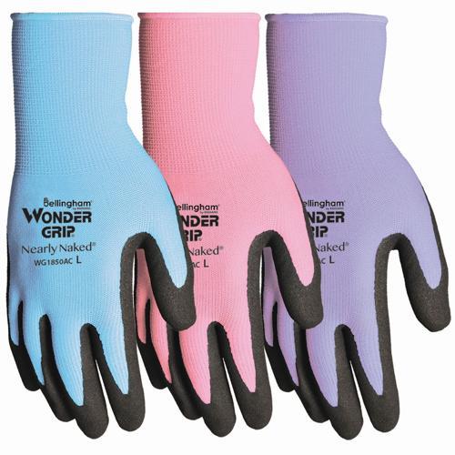 BELLINGHAM GLOVES Wonder Grip Naked Garden Gloves Pair WG1850ACLAU