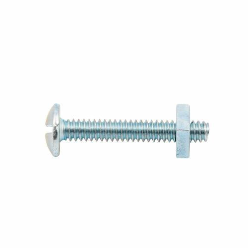 Zenith Mushroom Head Bolt And Nut 3/16 Inch X 30mm Zinc Plated Pack of 18