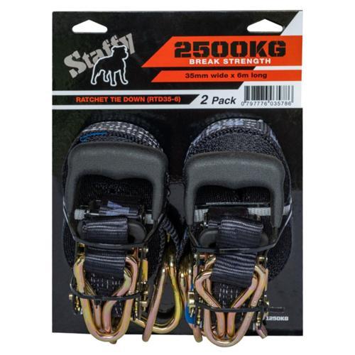 Staffy Ratchet Tie Down Pack of 2