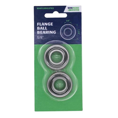 Winmore Hardware Flange Ball Bearing Twin Pack 5/8 (15.875mm) Silver Pack of 2