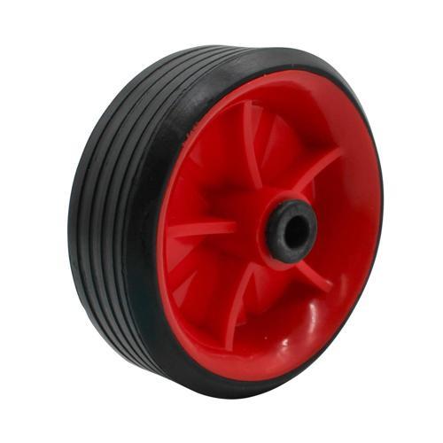 Winmore Hardware Rubber Tyred Plastic Centered Wheel 90mm Red