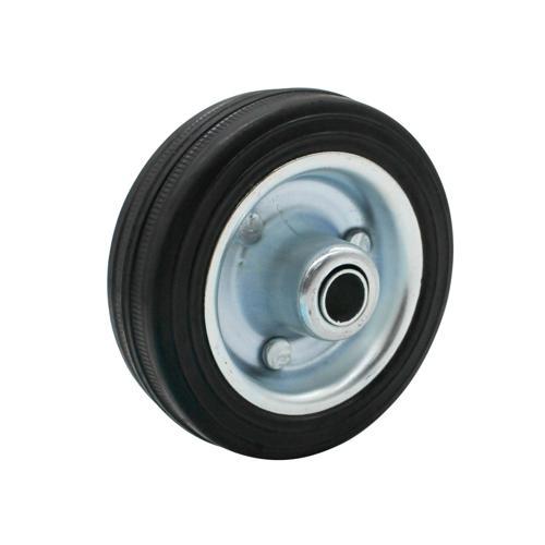 Winmore Hardware Rubber Tyred Steel Centered Wheel 80mm Black