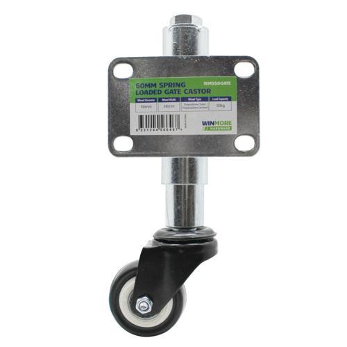 Winmore Hardware Spring Load Swivel Gate Castor 50mm Grey
