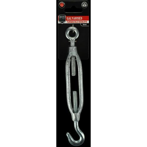 Iron Clad Turnbuckle Hook/Eye 8mm Galvanised