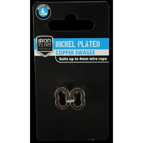 Iron Clad Swage 4mm Nickel Plated Copper Pack of 2