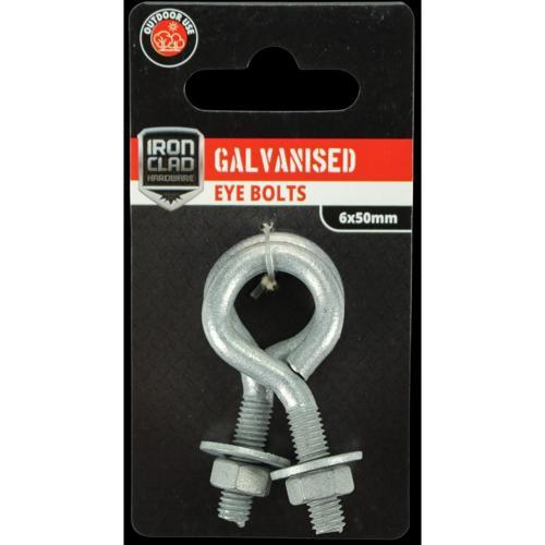 Iron Clad Eye Bolt 6x50mm Galvanised Pack of 2