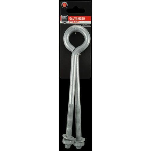 Iron Clad Eye Bolt 9.5x200mm Galvanised Pack of 2