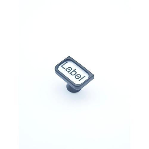 Cabinet Knobs With Label Holder 40 X 25mm Black Pack of 2