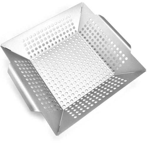 PureQ Vege Toss Heavy Duty Stainless Steel Grill Basket 300mm Square