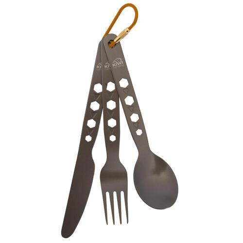 Kiwi Camping Anodised Aluminum Cutlery Set