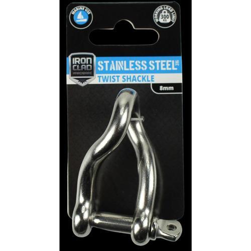 Iron Clad Twist Shackle 8mm Stainless Steel 316