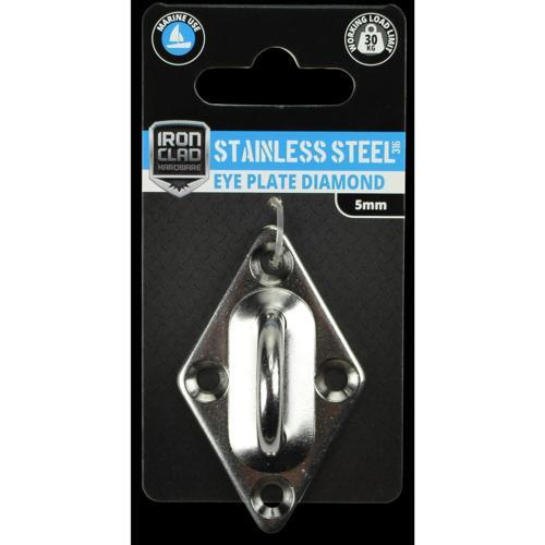 Iron Clad Diamond Eye Plate 5mm Stainless Steel 316