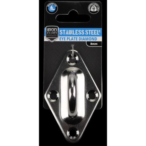 Iron Clad Diamond Eye Plate 8mm Stainless Steel 316
