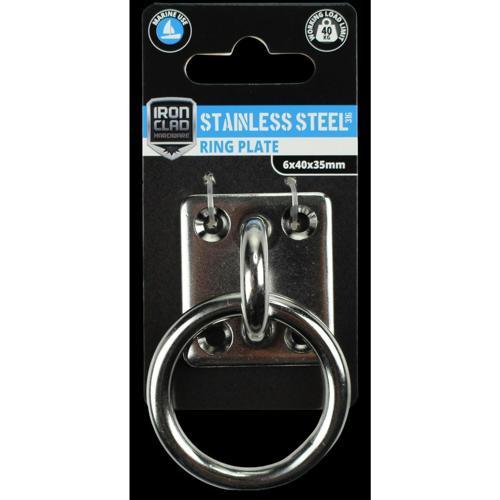 Iron Clad Ring Plate 6x40x35mm Stainless Steel 316