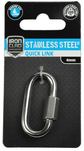 Iron Clad Quick Link 4mm Stainless Steel 316
