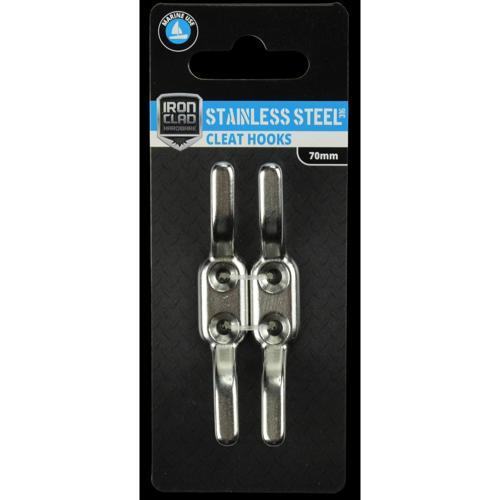 Iron Clad Cleat Hooks 60mm Stainless Steel 316 Pack of 2
