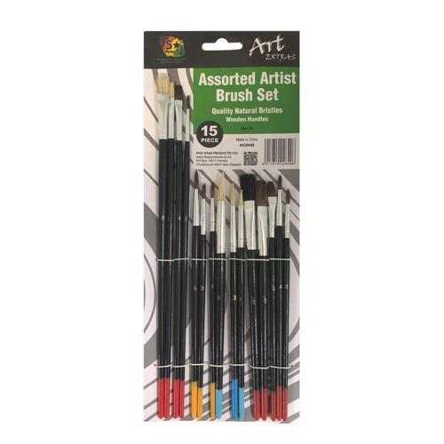 Art Extra Artists Brush Set 15 Piece Pack of 15