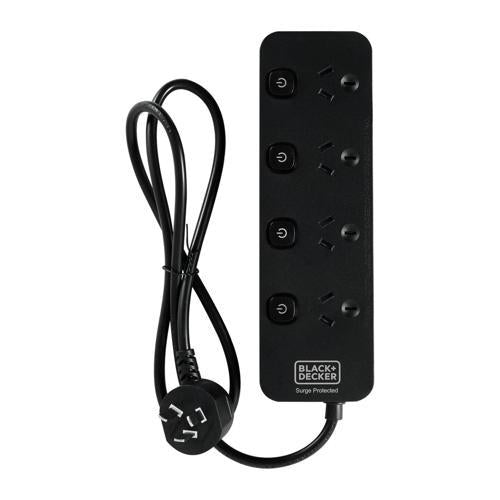 Black+Decker 4 Way Powerboard BDP4SISB
