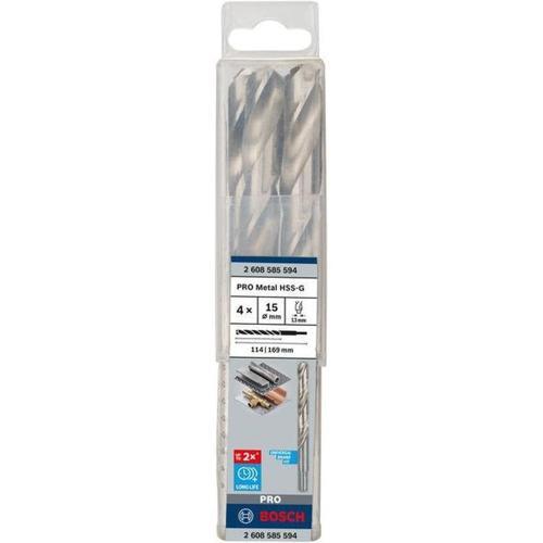 Bosch Metal HSS-G Redshk 4PC 15 X 114 X 169mm