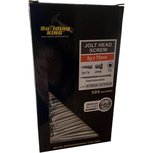 Building King Jolt Screw 8G X 75mm Grey Ruspert Pack of 500