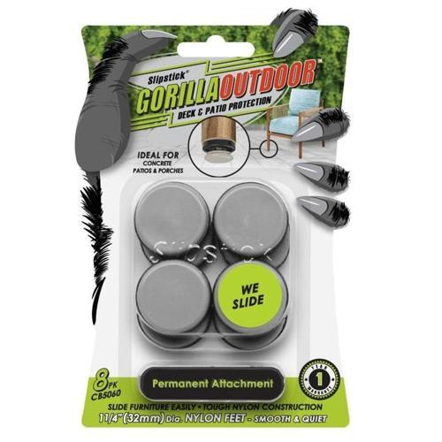 Slipstick GorillaOutdoor Round Screw-On Nylon Glides 32mm Pack of 8