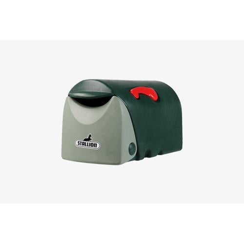 Stallion Rural Plastic Letterbox 330mm 310mm 530mm Dark Green/Light Green