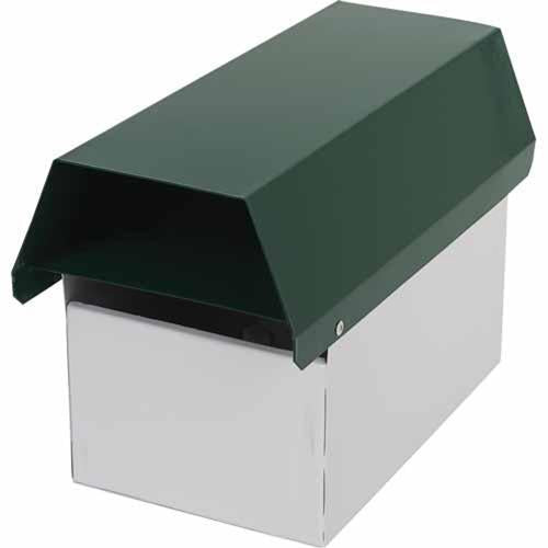Mail Boss Cottage Metal Letterbox 220mm 162mm 330mm White/Green