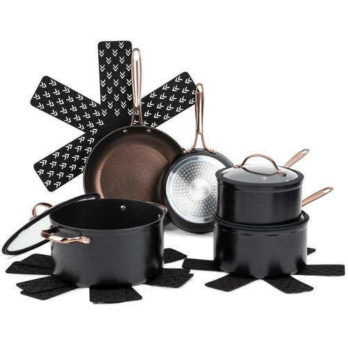 Core Home Core Kitchen Granite Cookware Set Non Stick 12 Piece Black