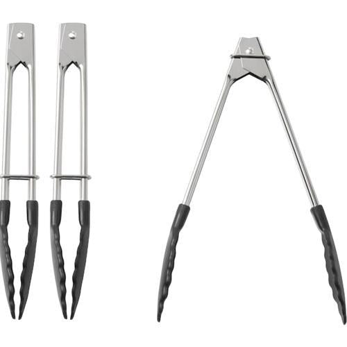 Grilled BBQ RUBBER SERVING TONGS 24W X 177L X 35H Black