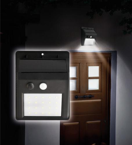 Nouveau PIR Sensor Solar Wall Light 9.4x4.5x12cm Pack of 2 White