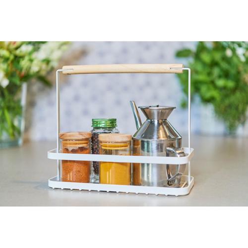 Nouveau Pantry Caddy Wood Handle White
