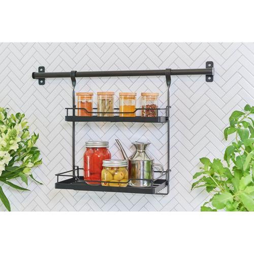 Nouveau Hanging 2-Tier Shelf Black