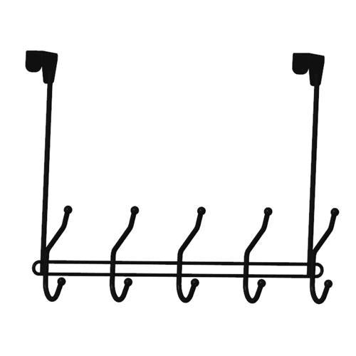 Over The Door 5 Hook Black