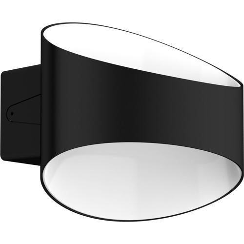 8W Oval Indoor Wall Light Bk