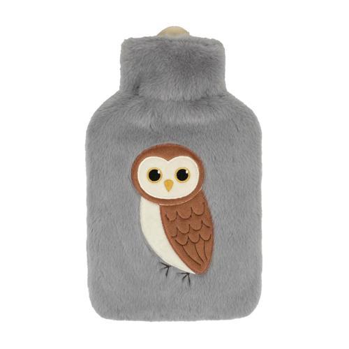 Nouveau Hot Water Bottle With Cover Owl 1.9l