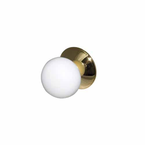 Sylvan Passage Door Knob Set White With Gold Base LS9WHITEG