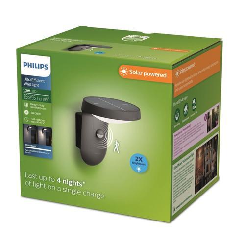 Philips Wall Light Solar Ultra Efficient 250 Lumens 1.2 Watts Warm White