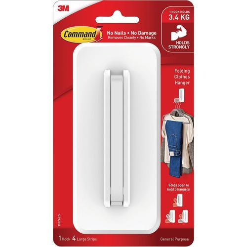 Command Folding Clothes Hanger Hook White